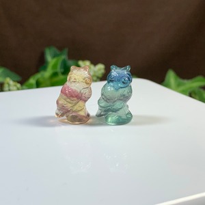 11.可愛いペア･小さいフローライトふくろう