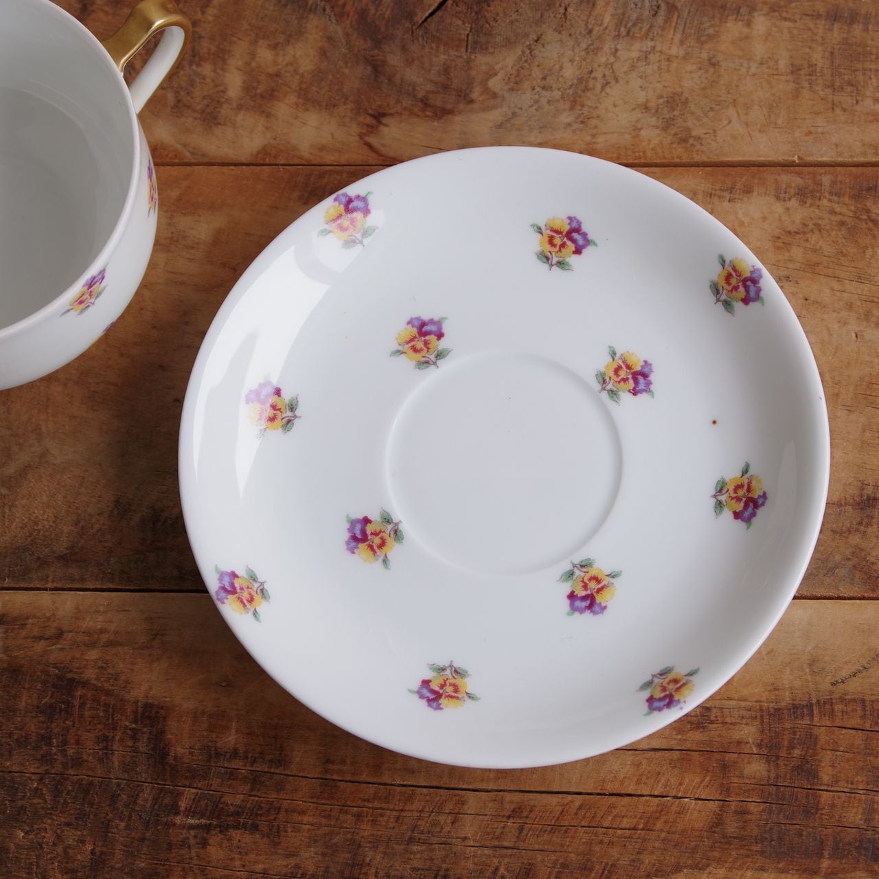 Haviland Limoges リモージュ アビランド パンジー 花柄 ティーカップ