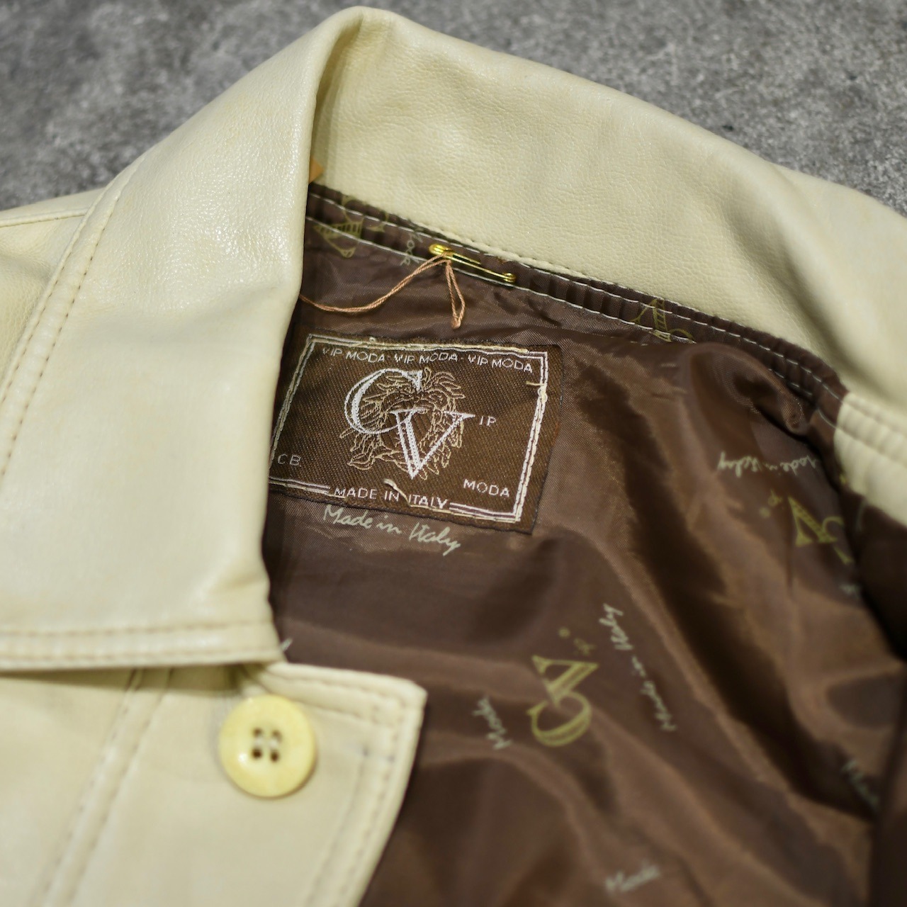 faux leather jacket ivory