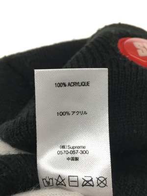 Supreme(シュプリーム)ロゴパッチニットキャップ/ブラック