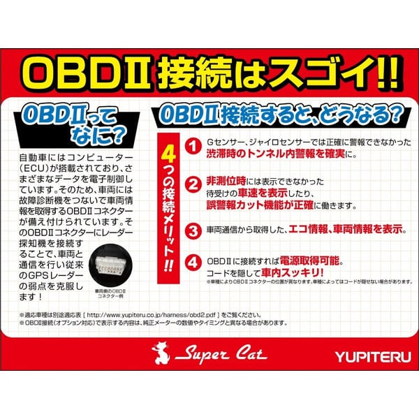 ユピテル OBD12-MIII レーダー探知機 OBD-II 接続アダプター プリウス50系 freedom7