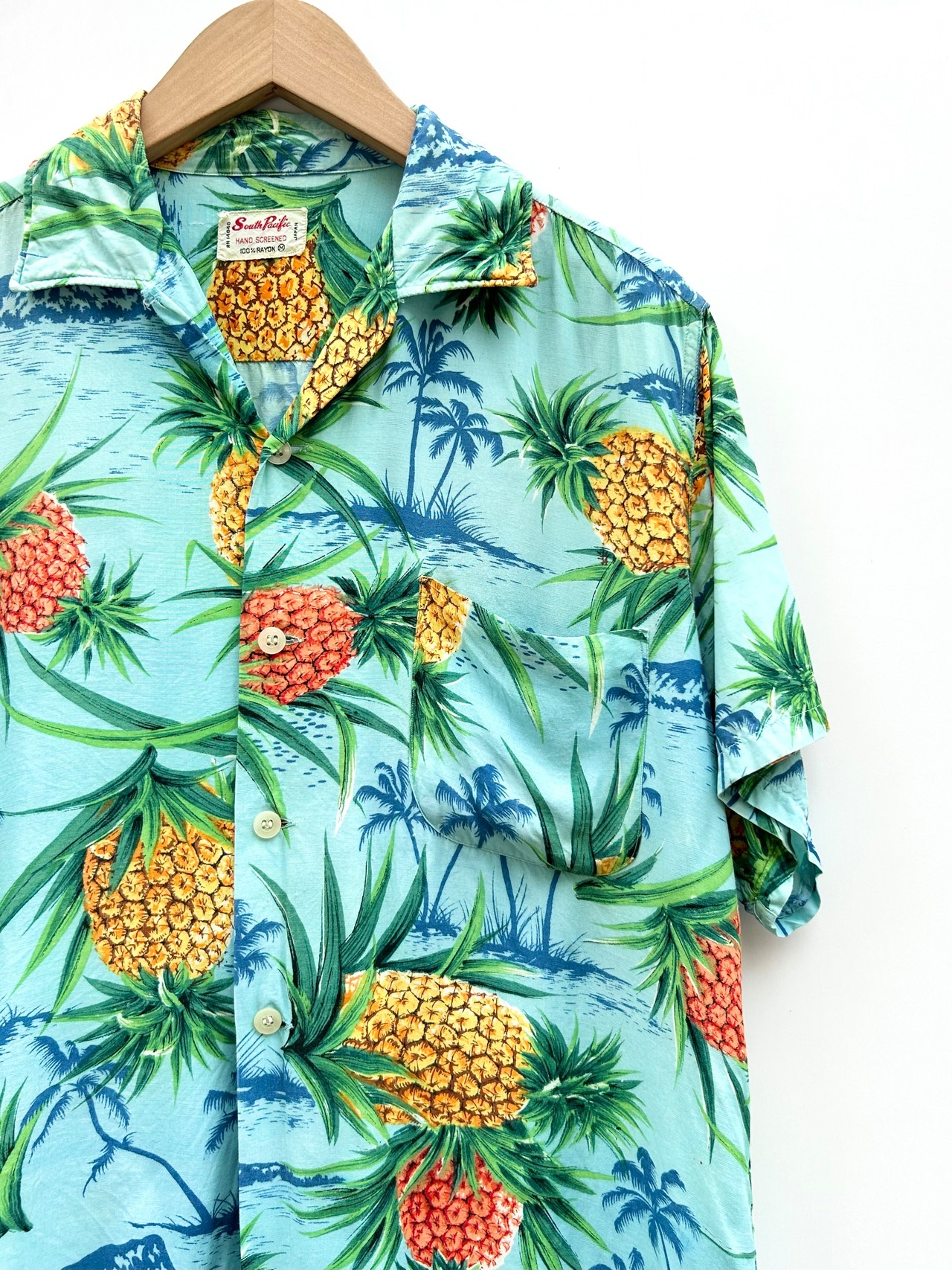 60s South Pacific HAWAIIAN SHIRT MADE IN JAPAN Size M