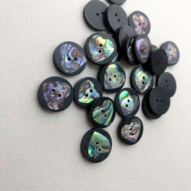 シェルハート模様のラウンドボタンS（15mm）