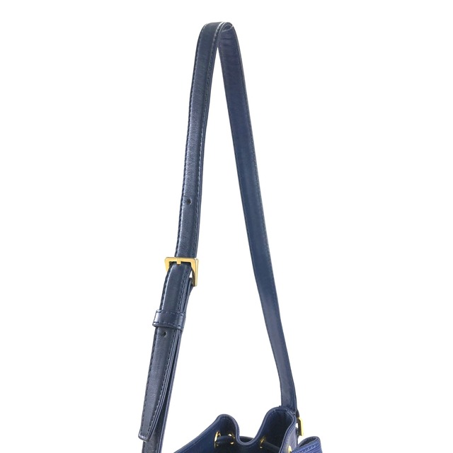 VALENTINO GARAVANI ヴァレンティノ ガラヴァーニ　メダルモチーフ　巾着　ショルダーバッグ　ブルー×ネイビー　vintage　ヴィンテージ　オールド　26ngvp