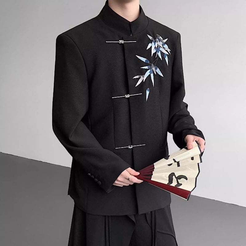 チャイナ風 長袖 ミドル丈 ジャケット 1color MOJ0180