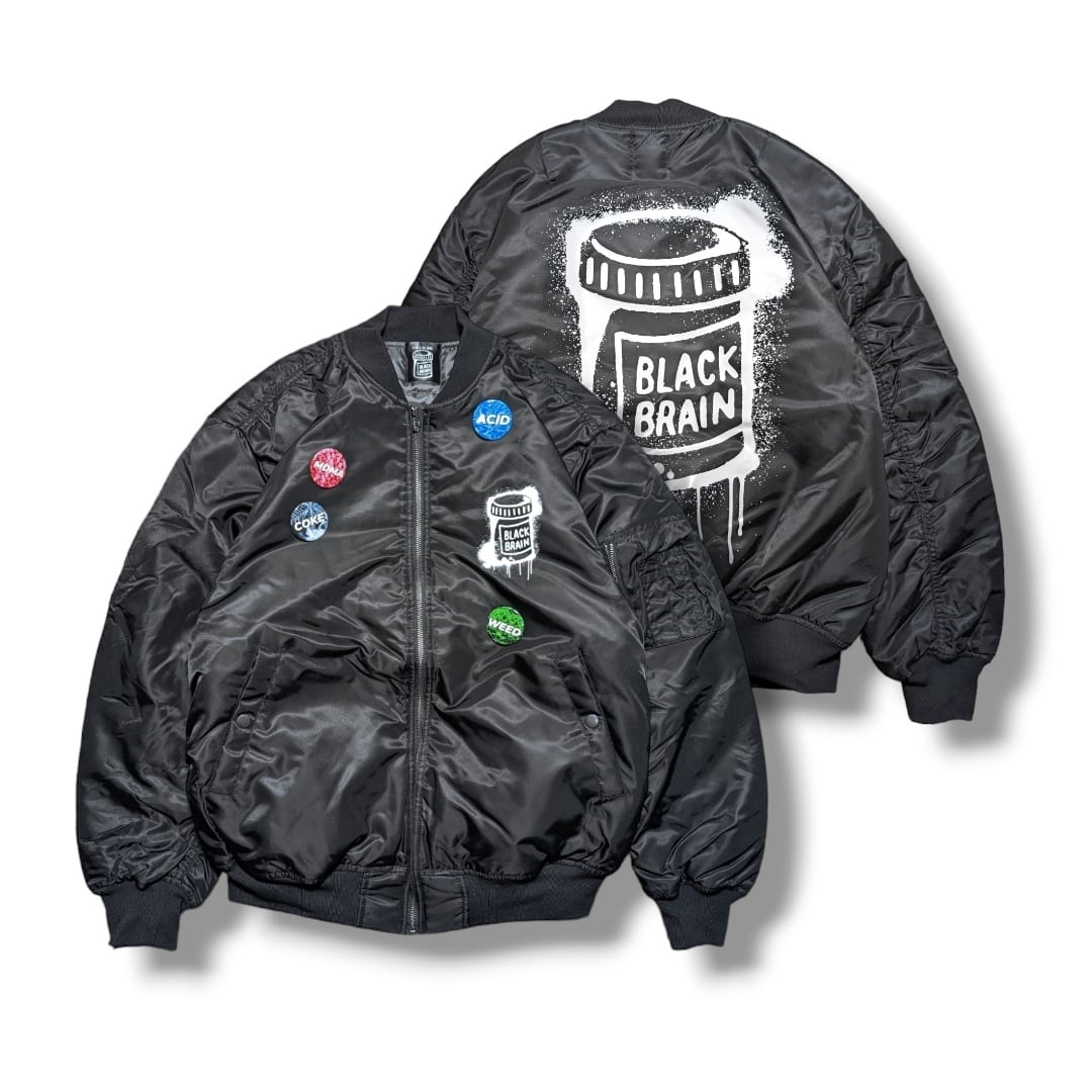 Dripped Botton Badge Jacket | BLACK BRAIN