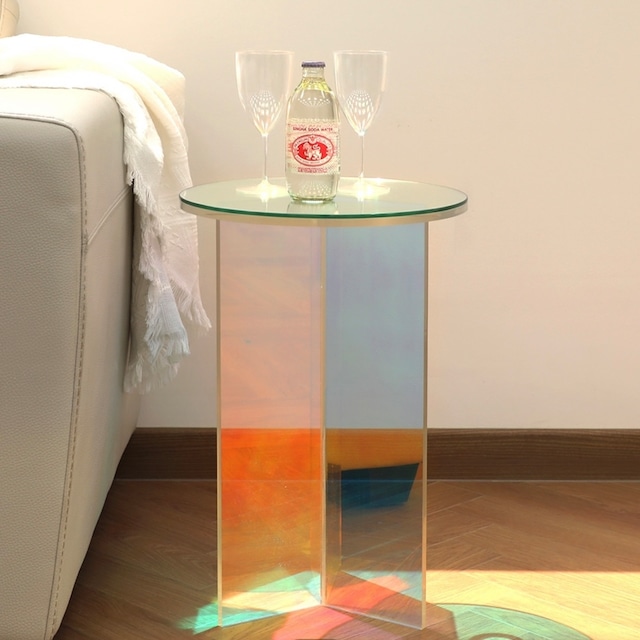 cercle square hologram side table / サークル ホログラム サイドテーブル オーロラ 棚 北欧 韓国インテリア 家具