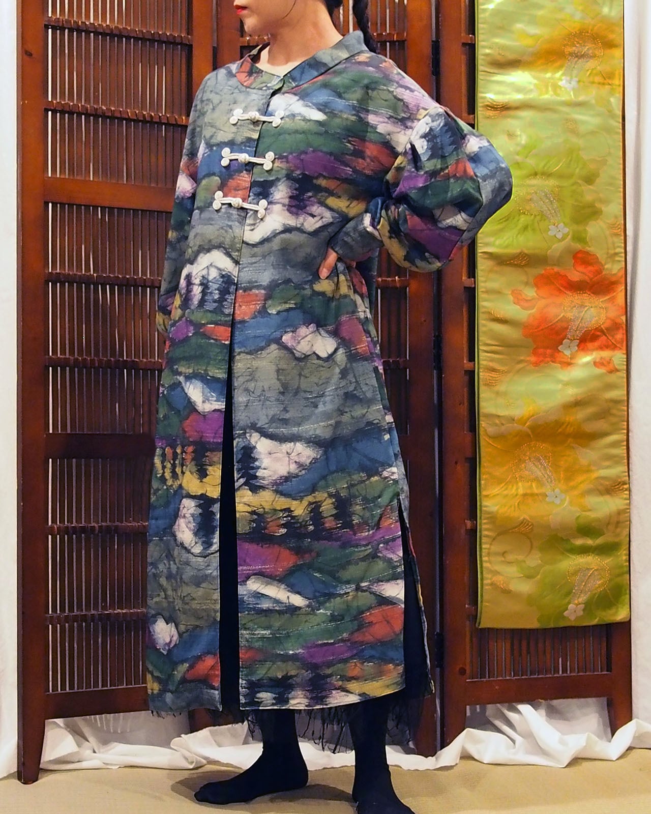 Kimono Dress | HARUNA Kimono Re Clothes.Tokyo NADRE Vintage Kimono Dress | HARUNA Kimono Re Clothes.Tokyo NADRE Vintage