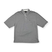 dunhill ダンヒル LONDON ボーダー柄 半袖 ポロシャツ サイズ L /メンズ/部分リネン素材/ブラック×ホワイト