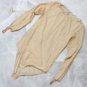 社交ダンス 衣装 スタンダード トップス レッスンウェア レディース オールシーズン U:NA ベージュ系 無地 シンプル 長袖 レオタード 練習着 伸縮性あり 高品質 練習用 ダンスウェア カジュアル フィット感 レディースファッション 春夏秋冬 コーディネート 簡単着脱 ボタン付き カラー展開 薄手 柔らかい 着心地抜群