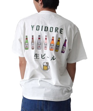YOIDORE よいどれ ビールで記憶なし TEE 816510 半袖Tシャツ クルーネック メンズ レディース 酒 ビール 居酒屋 カジュアル WHITE BLACK