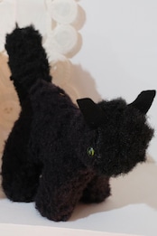 Handmade stuffed black cat