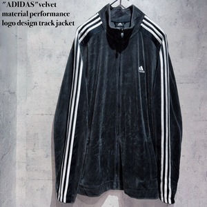 "ADIDAS"velvet material performance logo design track jacket