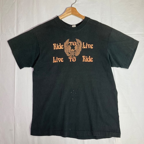 80〜90sボディ SIXHELMETS ブラックTシャツ イーグル ヴィンテージショップ バイカー カスタムウェア シックスヘルメッツ L シングル