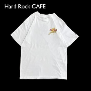 【Hard Rock CAFE】ワンポイントロゴ バックプリント Tシャツ 刺繍タグ ハードロックカフェ SYDNEY レスポールJR シドニー オーストラリア ギター M 半袖 us古着