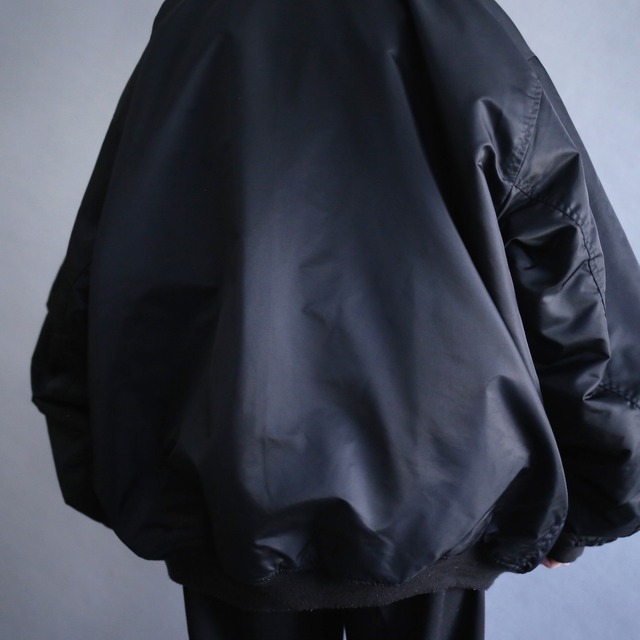 "black × orange" reversible design XXL over size MA-1 bomber jacket
