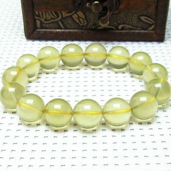 ミルキークォーツ イエロー ブレスレット 14mm 111-1708