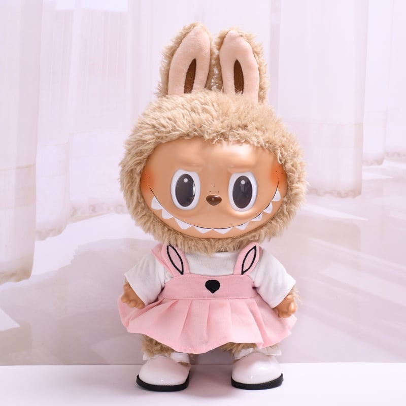 38cm labubu用 トップス+うさぎ刺繍ワンピース+靴 ラブブ ぬいぐるみ