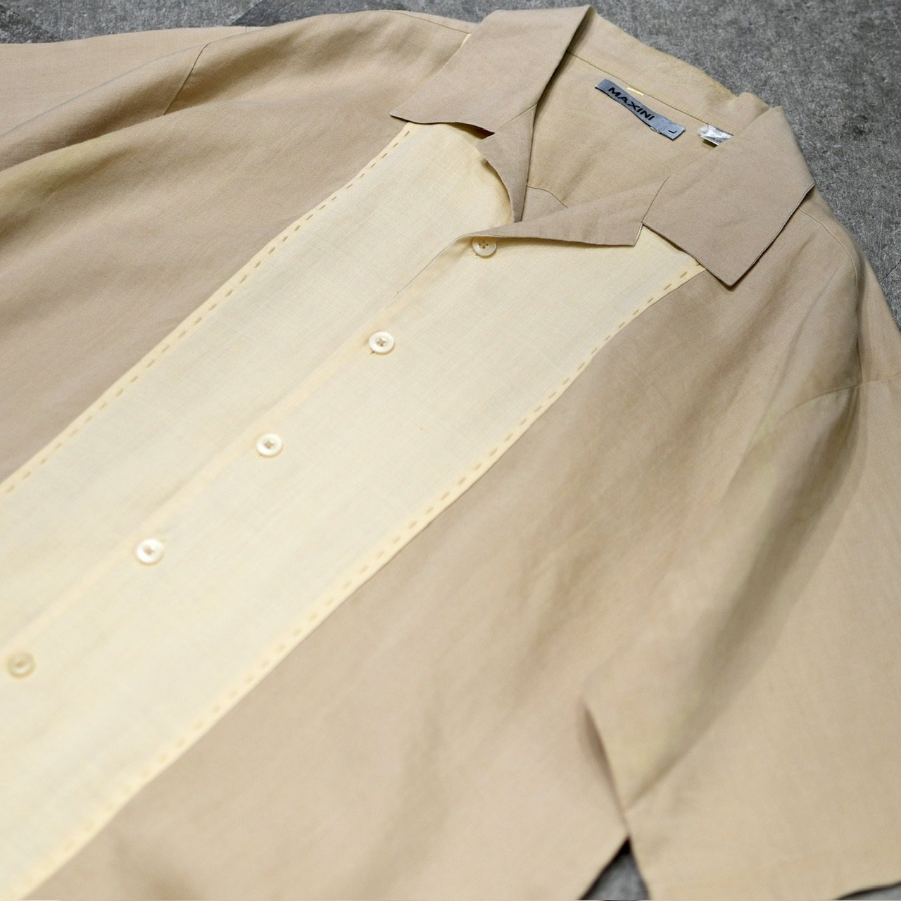 design switching linen shirt