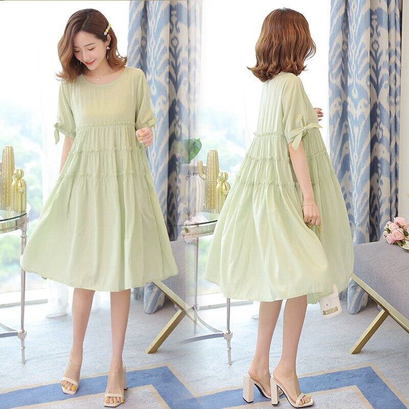 【新作】【送料無料】 マタニティ服2020スタイル夏の妊娠中の女性キュプロ半袖妊娠中の女性のドレス ショート ハーフスリーブ サマー 夏物 AL expec36307443443