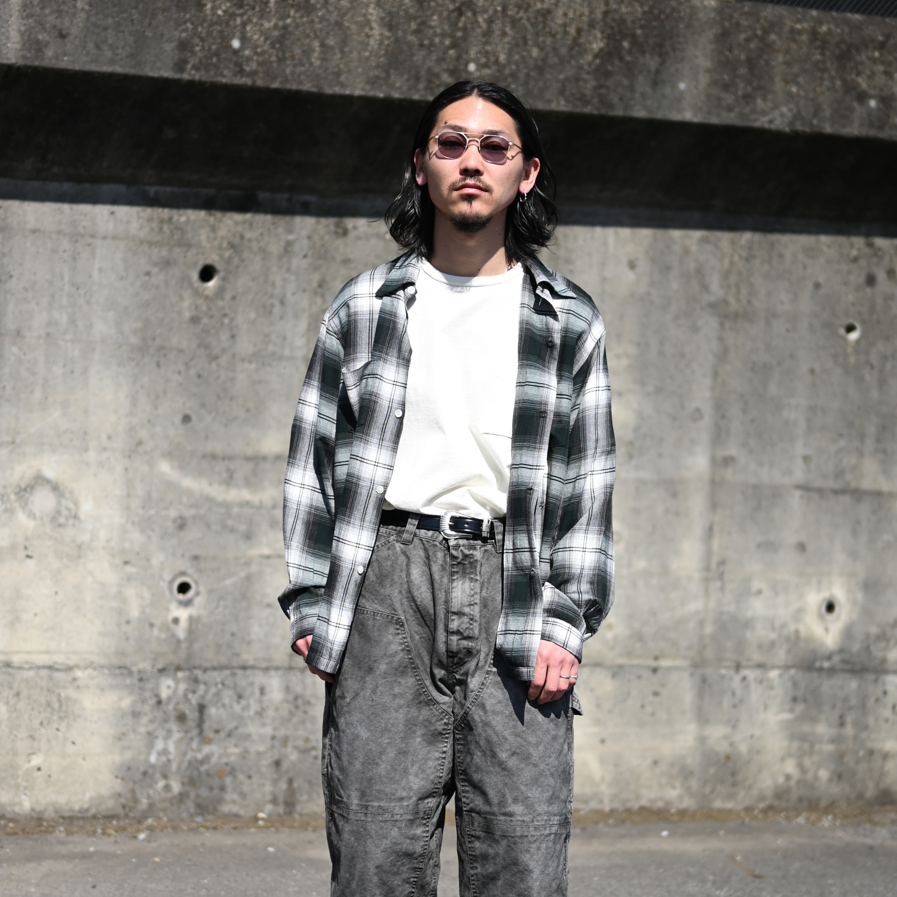 BOWWOW / REMADE RAYON PLAID SHIRT AGED | GANKO