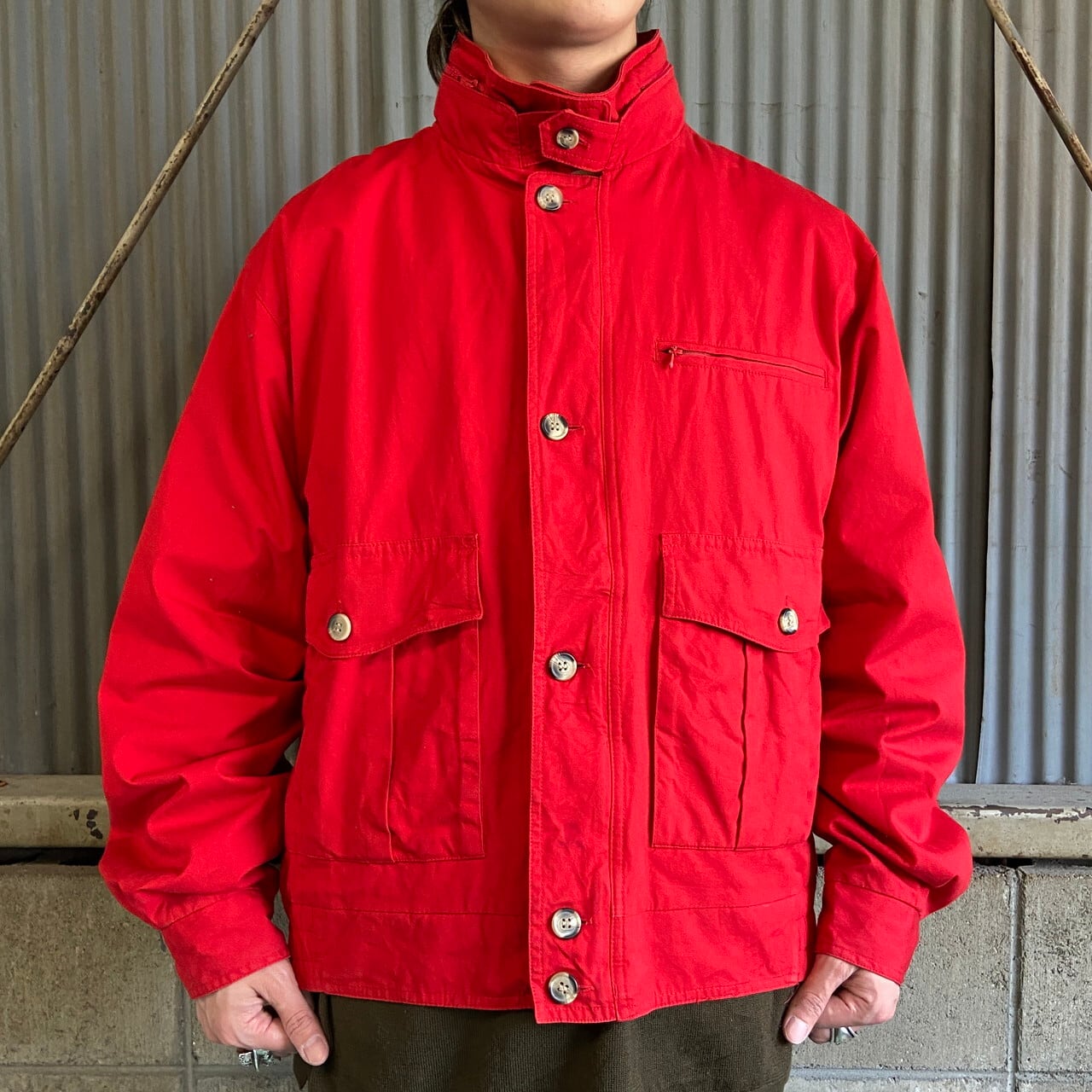 80年代 黒タグ Eddie Bauer エディーバウアー ゲームポケット コットン