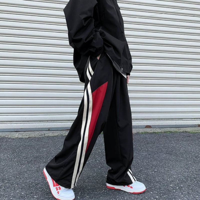 00s adidas　ストレートワイド　トラックパンツ　ジャージ　グレー　M