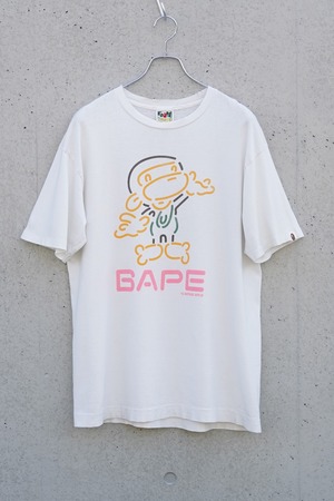 A BATHING APE “OLD BAPE” 90s NIGO期 日本製 シングルステッチ グラフィックTシャツ / L