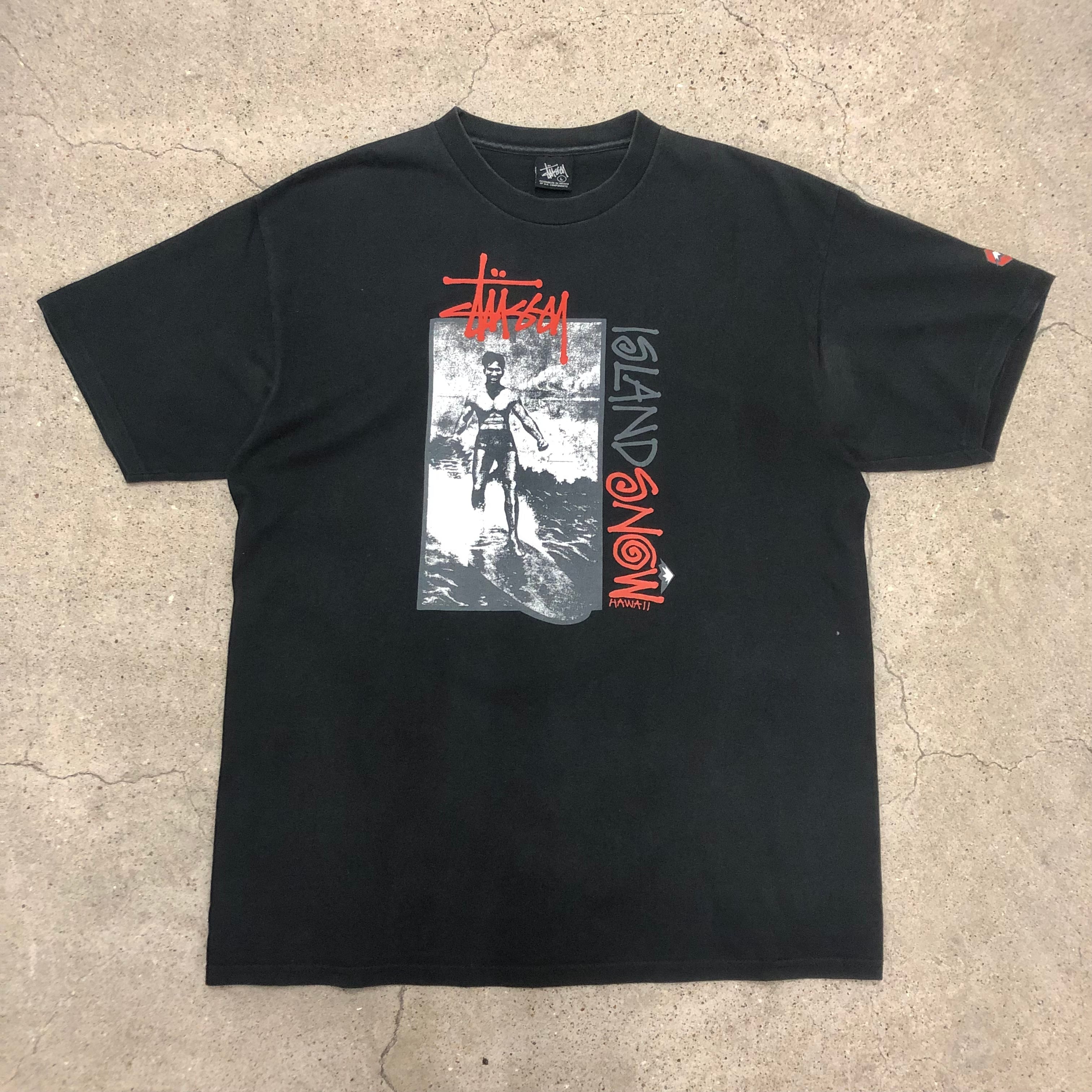 00s OLD STUSSY×ISLAND SNOW/Surf Tee/L/アイランドスノーコラボ