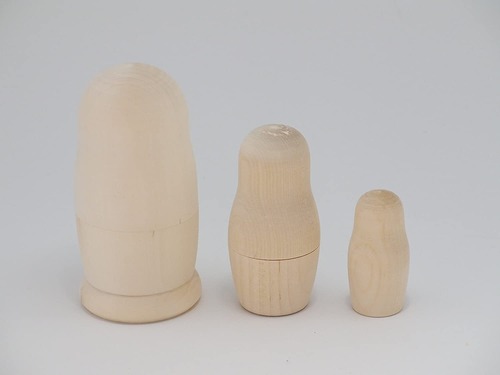 白木 マトリョーシカ ３個組 11cm