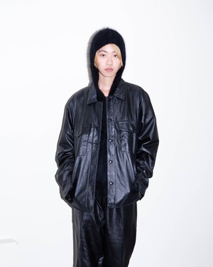 1990s leather button-up shirt jacket