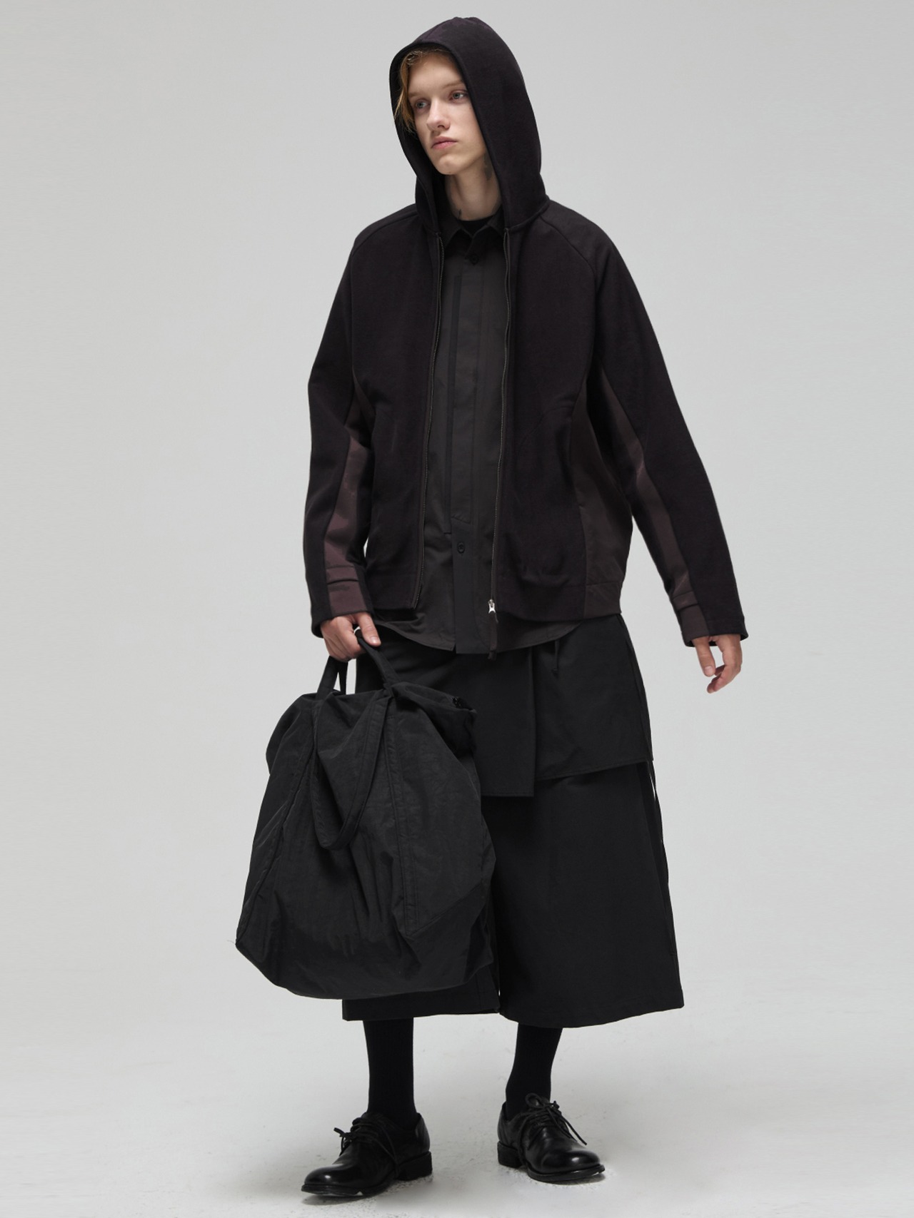 DECESOLO24AW パッチワークフルジップパーカー