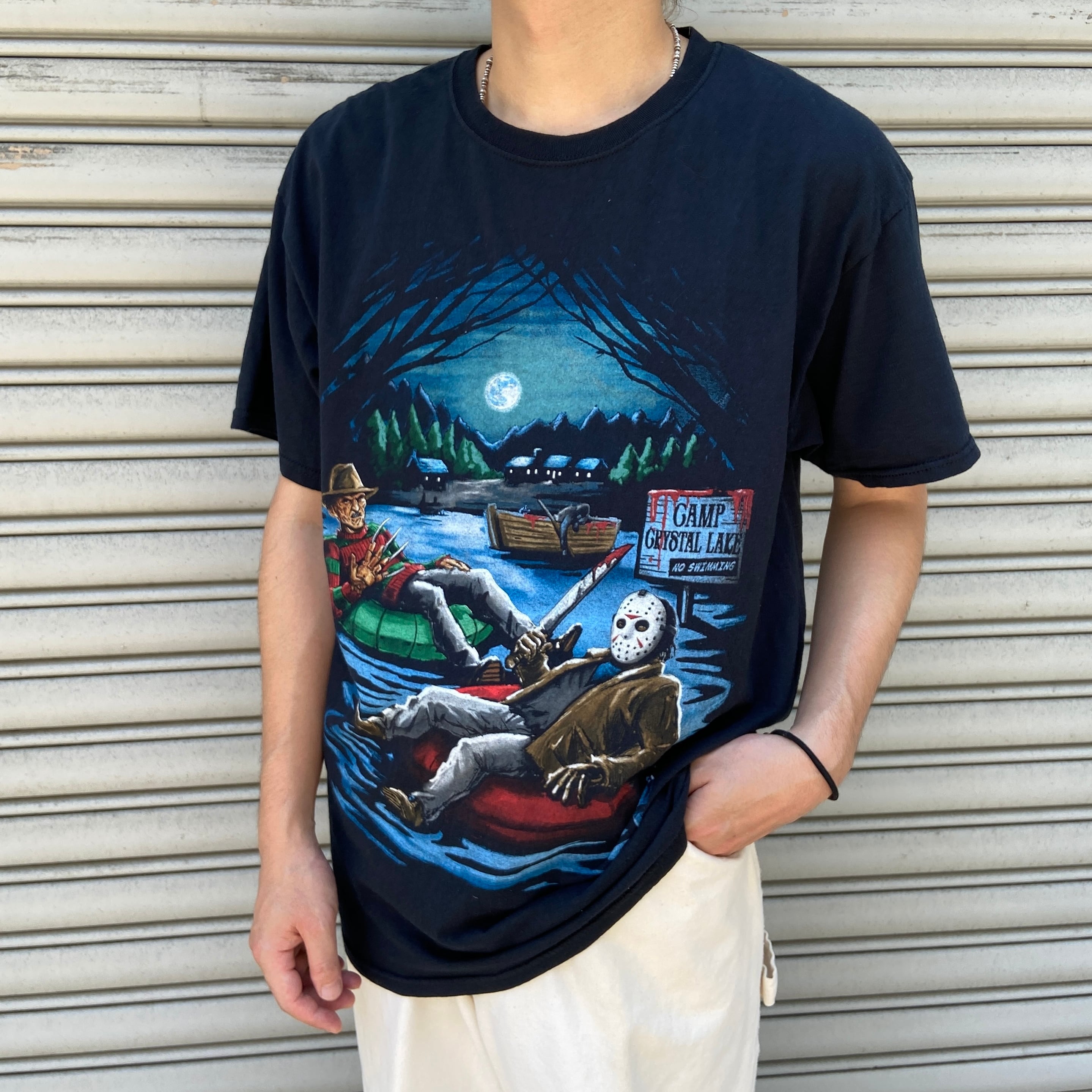エルム街の悪夢 ムービーTシャツ フレディ ジェイソン ブラック L