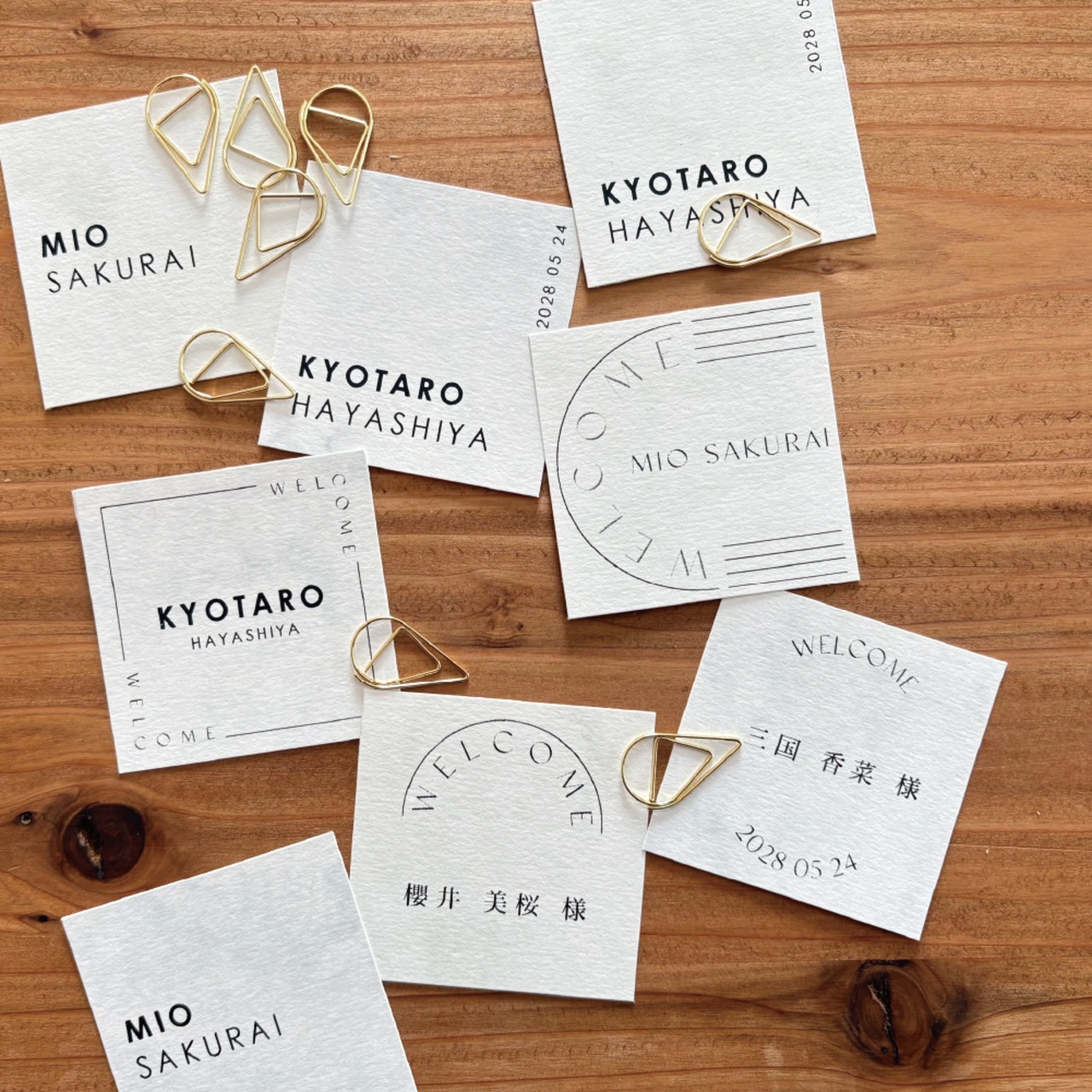 1部80円・デザインが選べる｜マーブル模様のスクエア席札 - 3