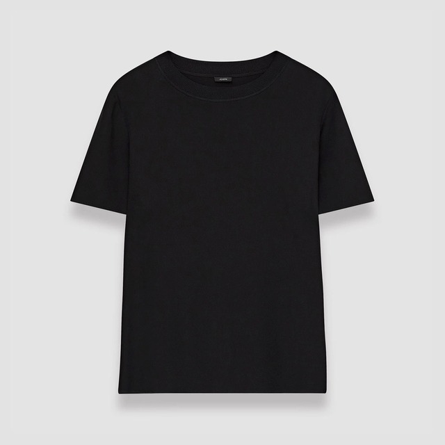 JOSEPH　RUBIN CREPE DE SOIE SILK TEE　BLACK