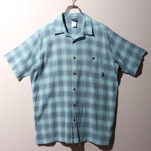 極美品 XL 11年 Patagonia A/C Yarn Dyed Shirt オンブレチェック シャツ パタゴニア 青 ブルー