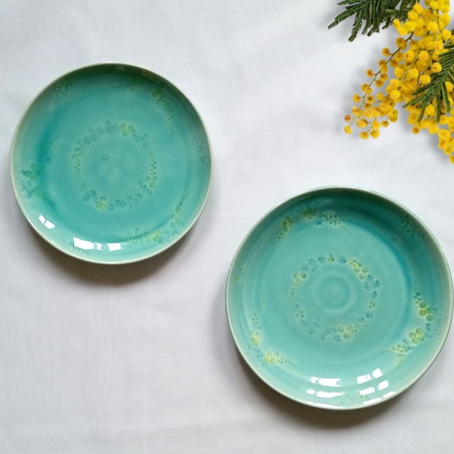 ミモザプレート 6寸／7寸 梶山友里