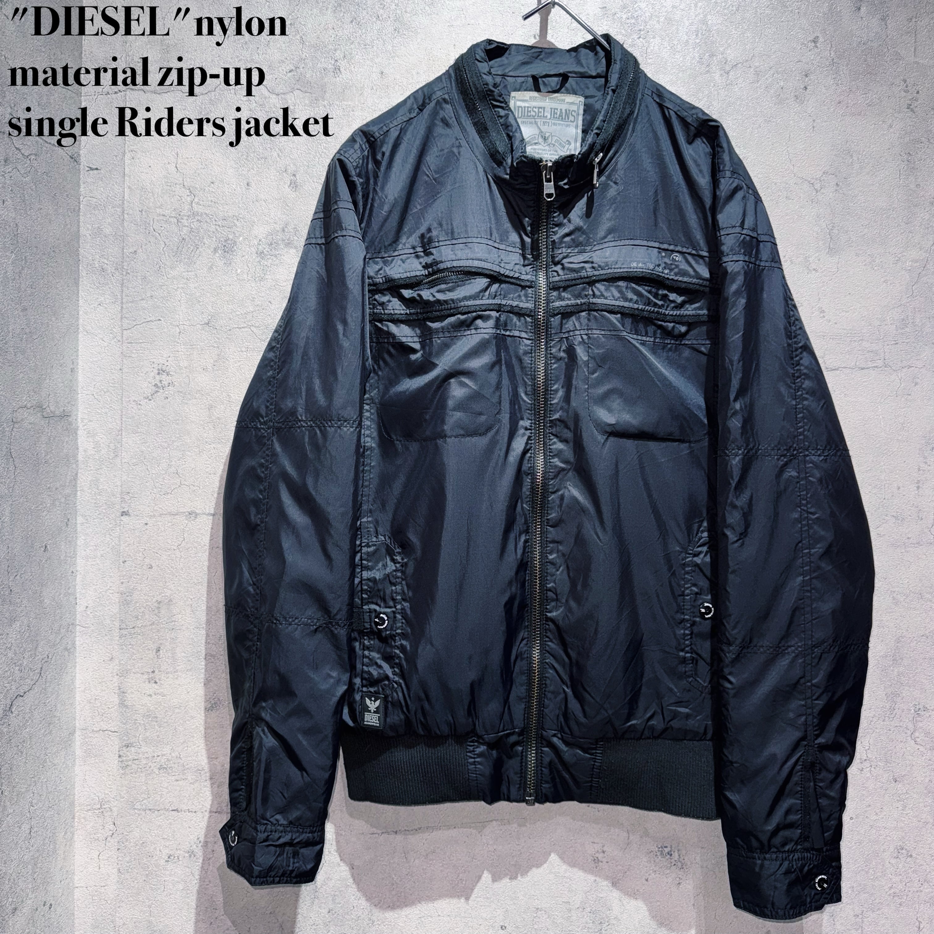 "DIESEL"nylon material zip-up single Riders jacket