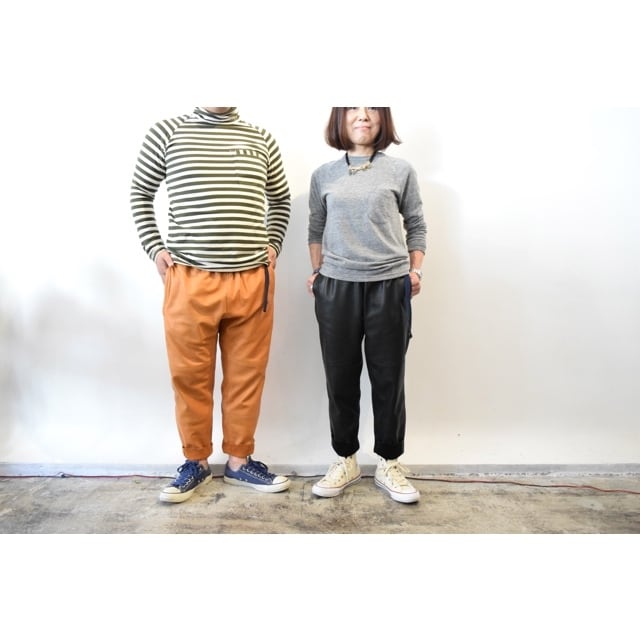 Simva 123-0053-NVBK Leather Easy Pant NavyBlack | O'KEEFFE Online