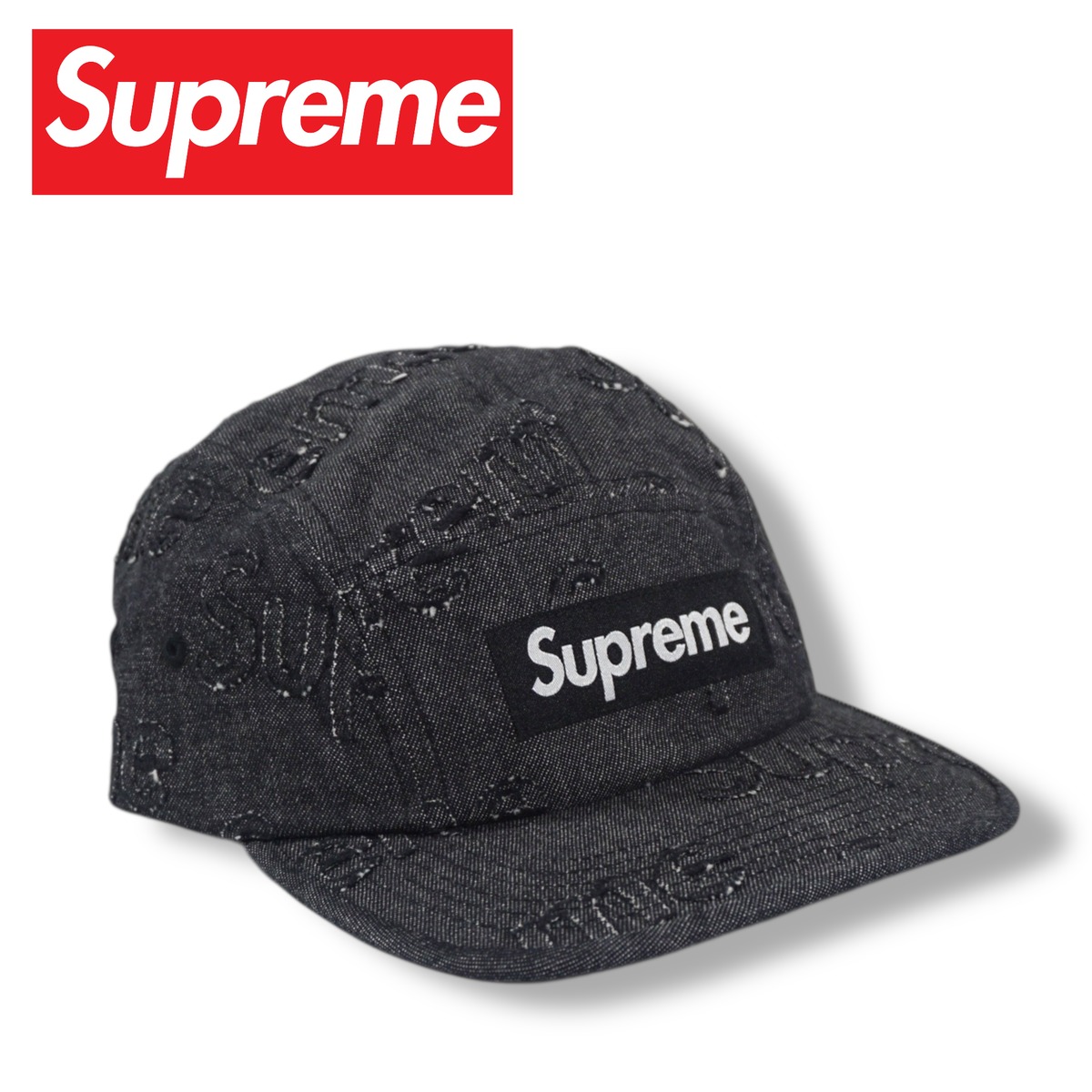 Supreme Lasered Denim Camp Cap / シュプリーム ウォッシュドブラック