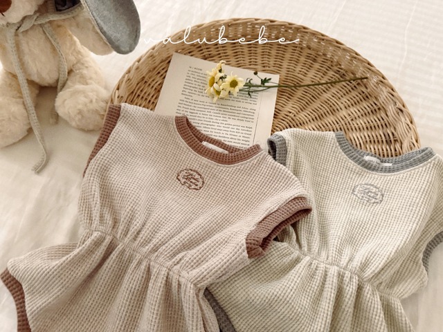 [即納6ｍ]《valubebe》Croffle Color Blocking Suit 6