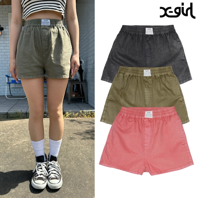 【X-girl】 PIGMENT DYED EASY SHORTS【エックスガール】