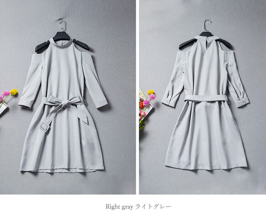 メール便可能 オフショルダー ベルト ワンピース バックリボン レディース ファッション フレア ミニワンピース ホルターネック 上品 伸縮性 おしゃれ スタイリッシュ デイリー コーデ 韓国ファッション 韓国スタイル 夏ワンピース シンプル お出かけ デート S M L Xl