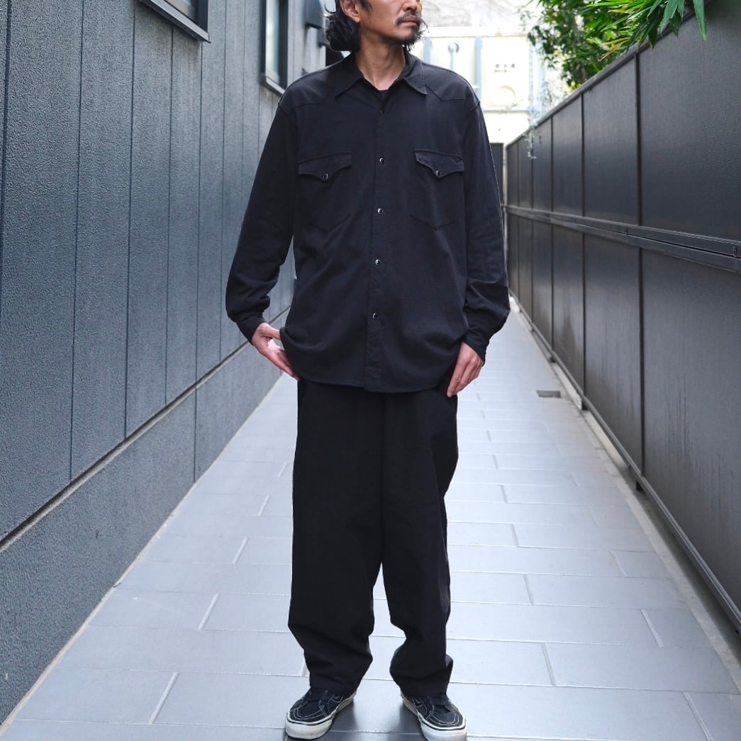 COMOLI(コモリ) /ジャージウエスタンシャツ-BLACK-(D01-05028) | Signs