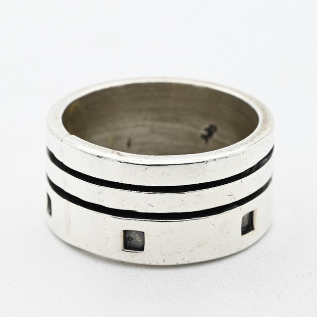 Stripe/ Dot Design Wide Ring #16.0 / Mexico