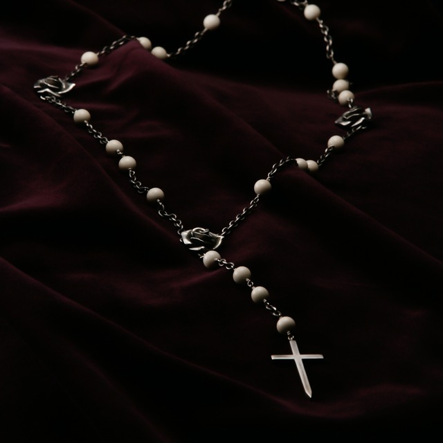 Ivory & Rose Cross Rosario