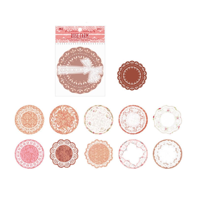 再入荷】くすみカラーパターン柄レースペーパー レッド系 <P228> | goomy