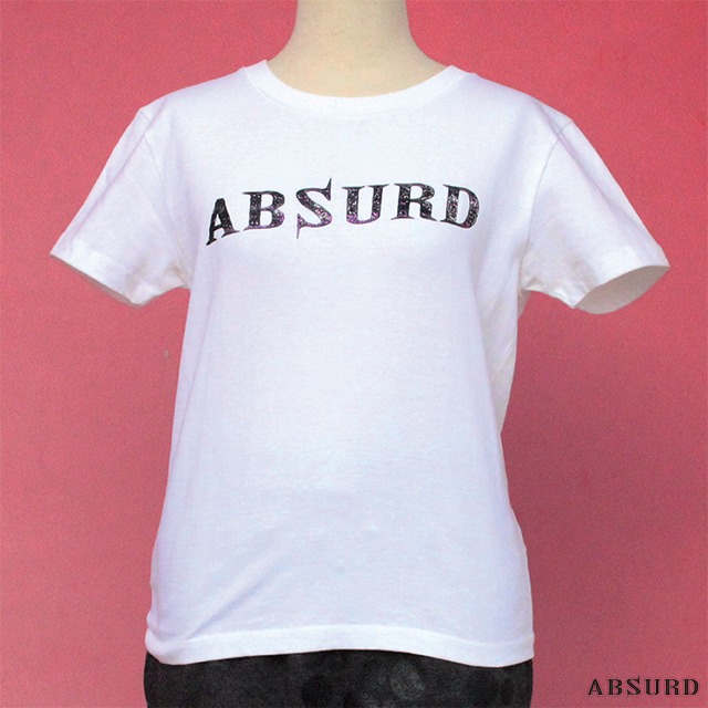 【数量限定!】 ABSURD Ｔシャツ メンズ レディース キッズ  立体 ガンメタ 白 WHITE  シンプルＴシャツ アブサード  LOGO-T2