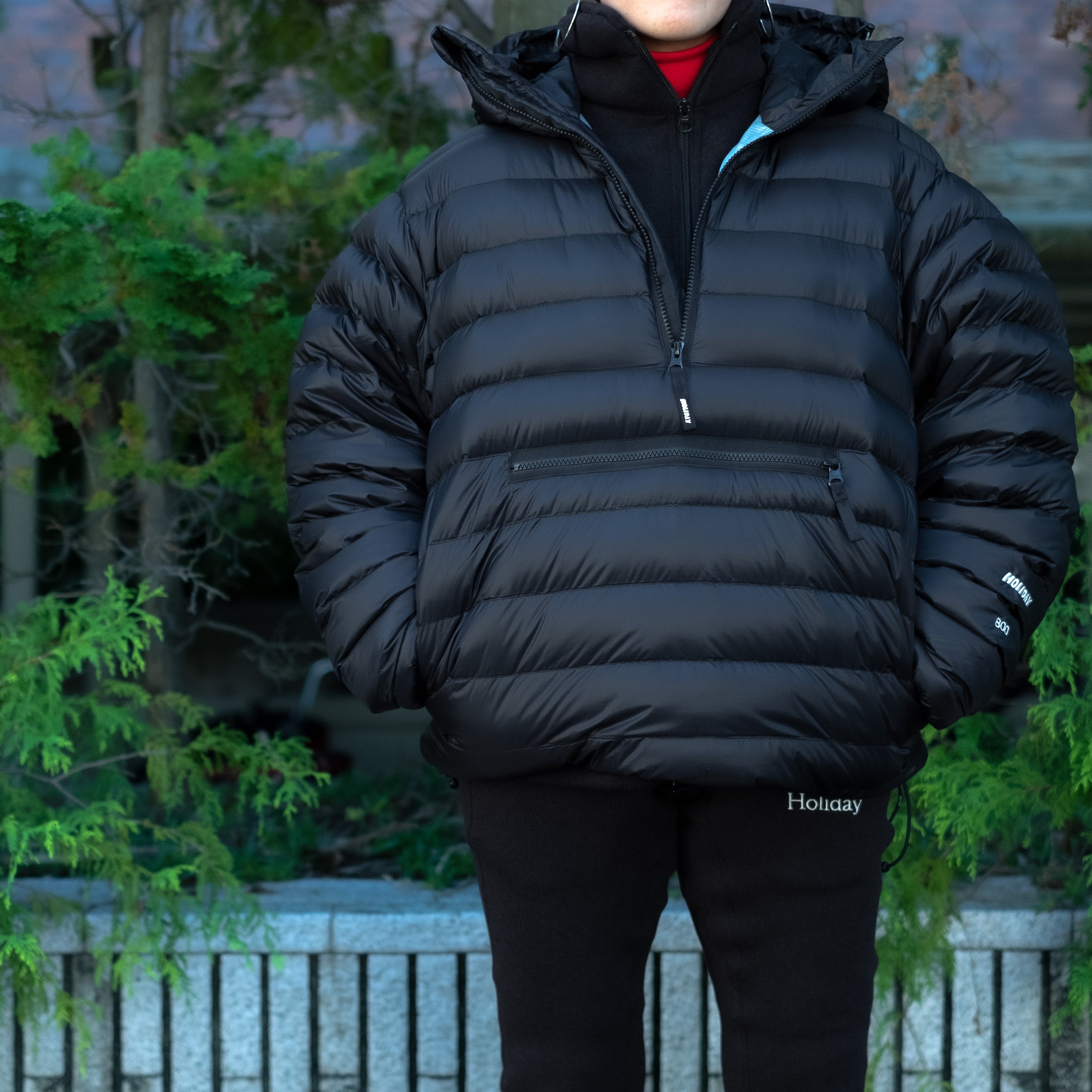 送料無料] 【HOLIDAY】 packable down anorak (black) | olaf