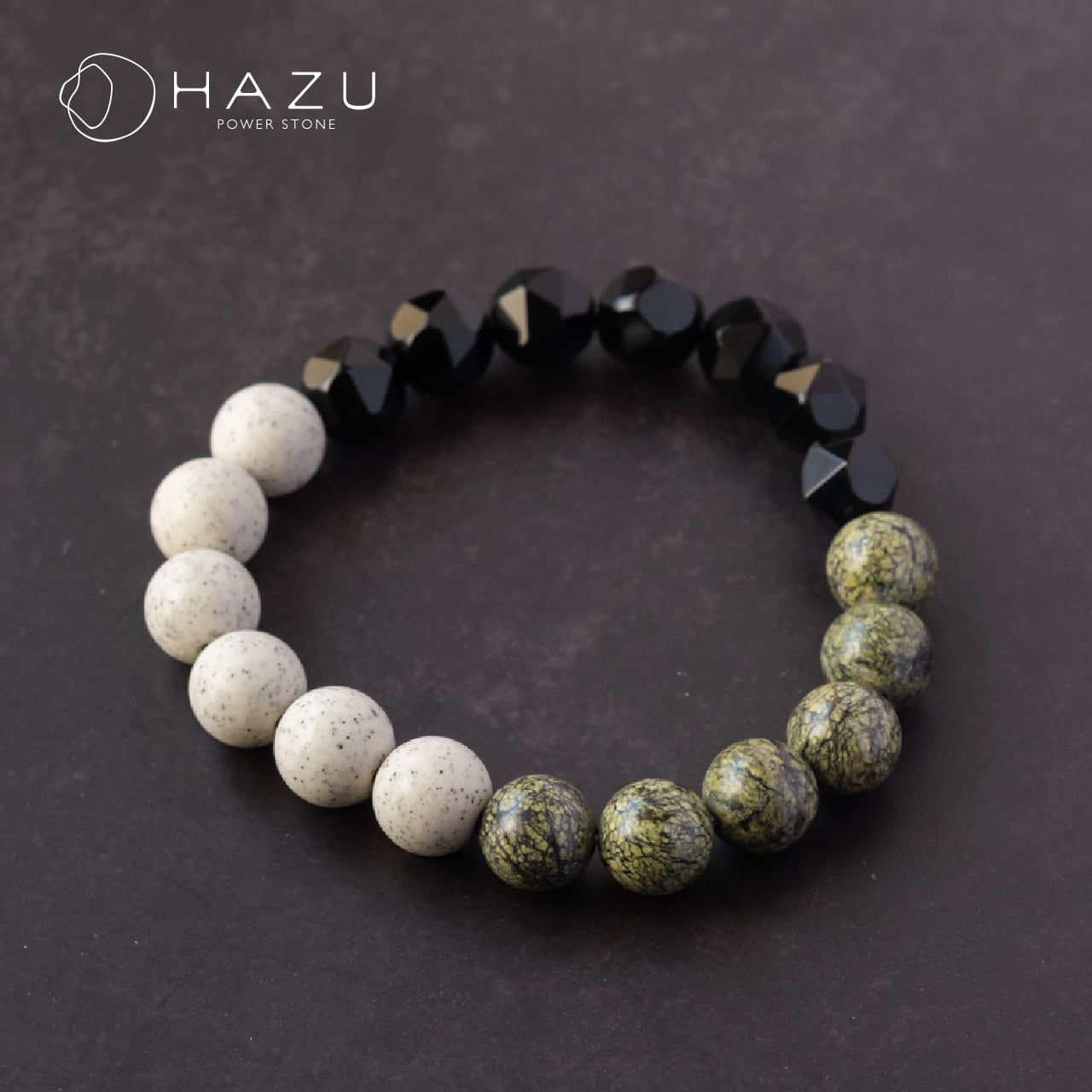 健康と魔除けのお守りブレス［北投石／薬王石／オニキス］ | 天然石HAZU